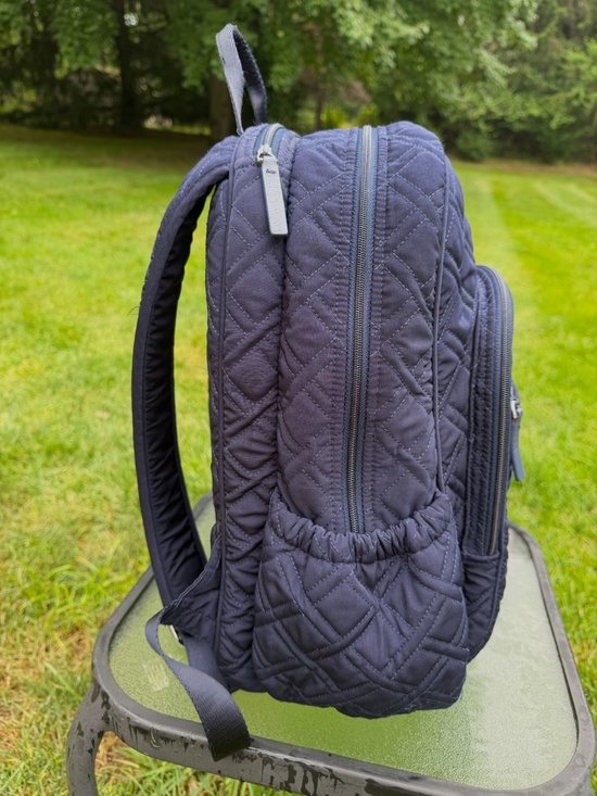Vera Bradley Campus Backpack X Large Navy Blue Quilted Microfiber Laptop B main image 10